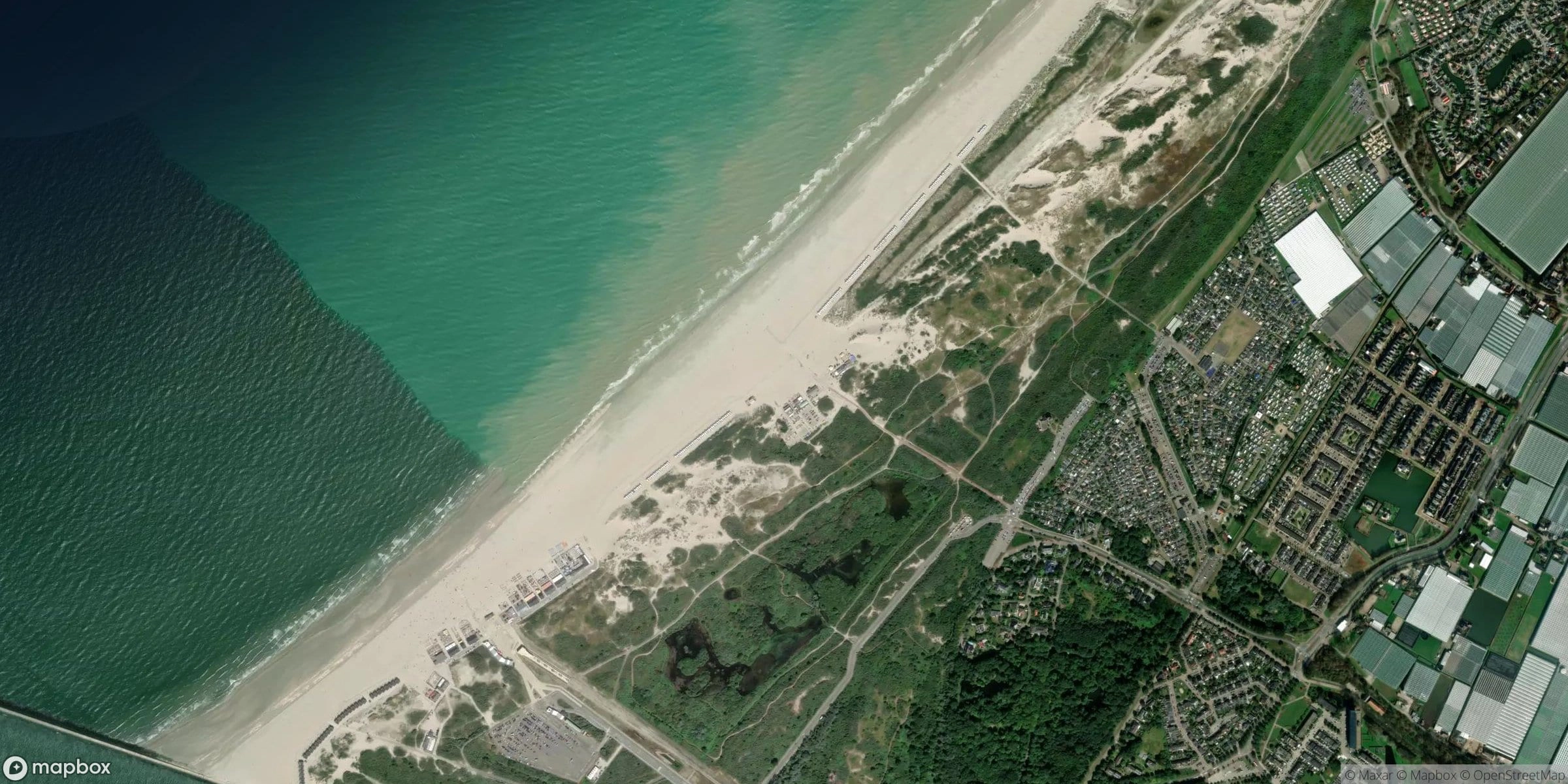 Beach, dunes and North Sea coastline near Rotterdam